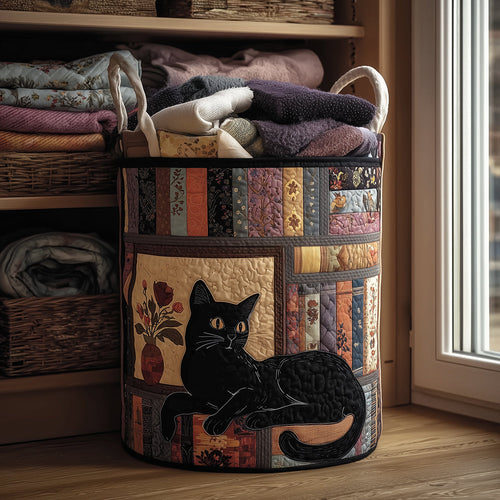 Feline Dreams Quilted Laundry Basket NCU0TH3106