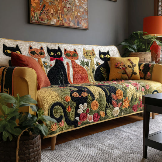 Feline Dreams Quilted Sofa Cover NCU0PTT2145