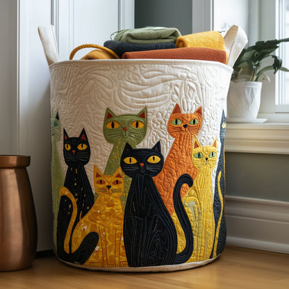 Feline Fancy Quilted Laundry Basket NCU0PTT1167