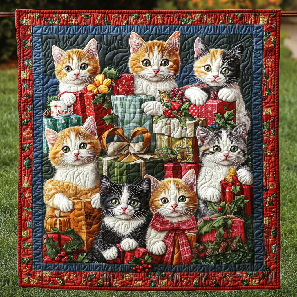 Feline Festivities Quilted Blanket NCU0PT1366