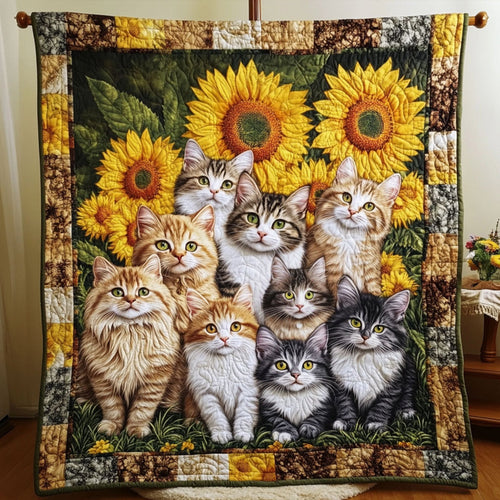Feline Friends Forever Quilted Blanket NCU0PT1881