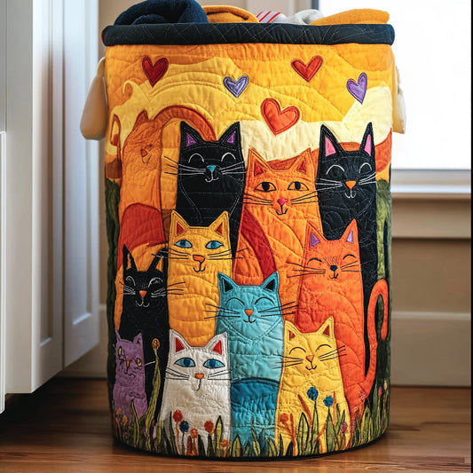 Feline Harmony Quilted Laundry Basket NCU0PVL682