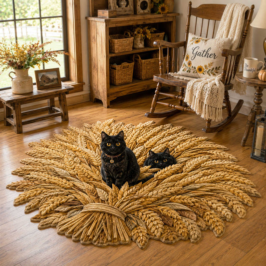 Feline Harvest Custom Shape Area Rug NCU0NTD2168
