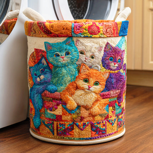 Feline Joy Quilted Laundry Basket NCU0NTD694