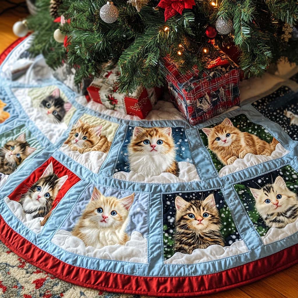 Felix the Festive Christmas Quilted Tree Skirt NCU0NNT2221