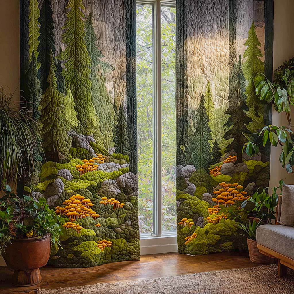 Fern Glade Quilted Curtains NCU0NXD1287