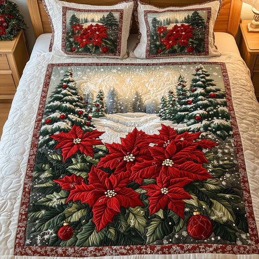 Festive Blossom 3-Piece Quilted Bedding Set NCU0NNT014