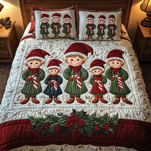 Festive Elves 3-Piece Quilted Bedding Set NCU0PTT042