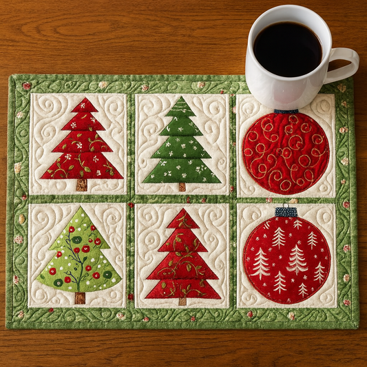 Festive Ornaments Quilted Placemat NCU0NNT1720