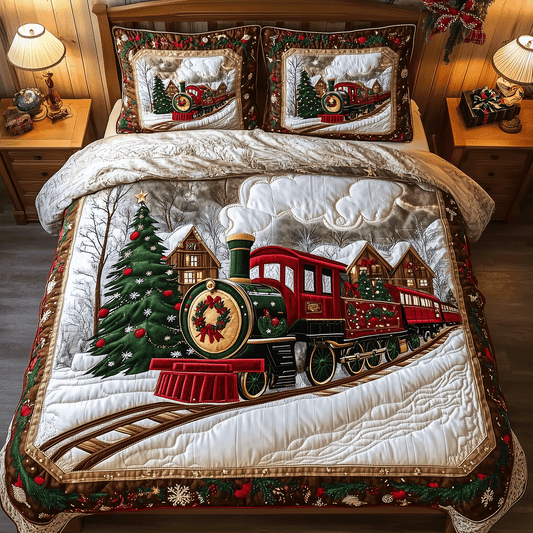 Festive Tracks 3-Piece Quilted Bedding Set NCU0TH2184