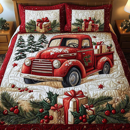 Festive Wheels 3-Piece Quilted Bedding Set NCU0NNT027