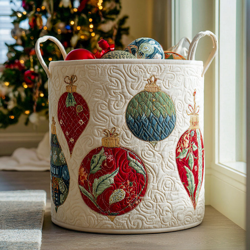 Festive Charm Quilted Laundry Basket NCU0PTT1334
