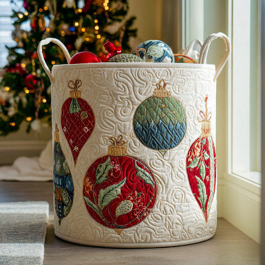 Festive Charm Quilted Laundry Basket NCU0PTT1334