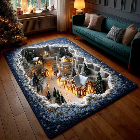 Festive Christmas Scene Area Rug NCU0HTT130