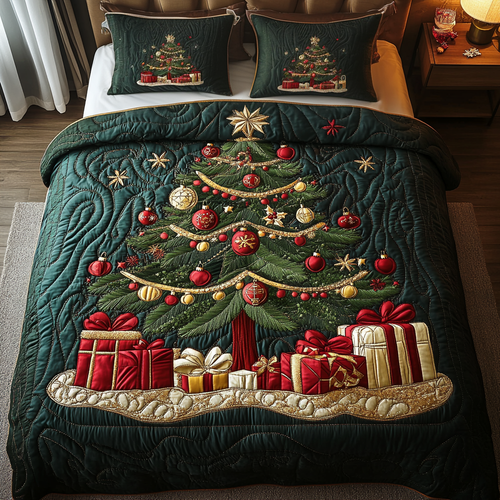 Festive Elegance 3-Piece Quilted Bedding Set NCU0VH834