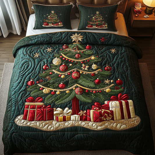 Festive Elegance 3-Piece Quilted Bedding Set NCU0VH834