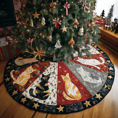 Festive Feline Christmas Quilted Tree Skirt NCU0DV1320