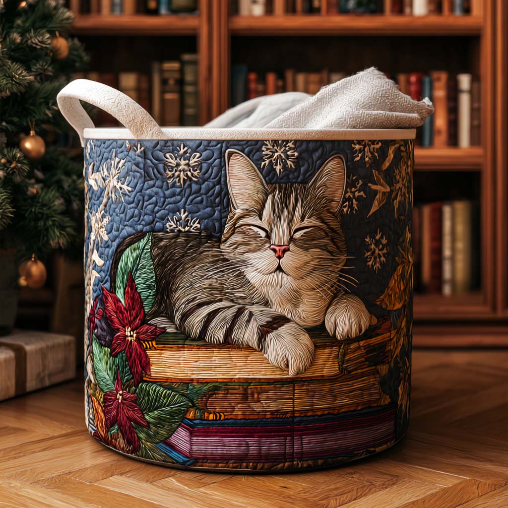 Festive Feline Quilted Laundry Basket NCU0PTT1509