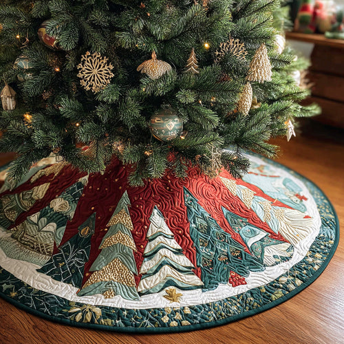 Festive Fir Christmas Quilted Tree Skirt NCU0NTD1216