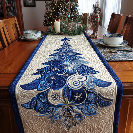 Festive Fir Glow Quilted Table Runner NCU0PTT1358
