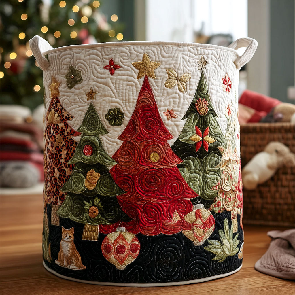 Festive Forest Quilted Laundry Basket NCU0PTT1924