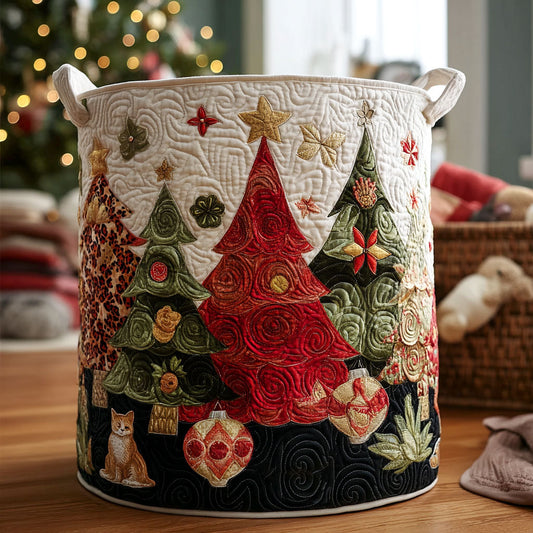 Festive Forest Quilted Laundry Basket NCU0PTT1924