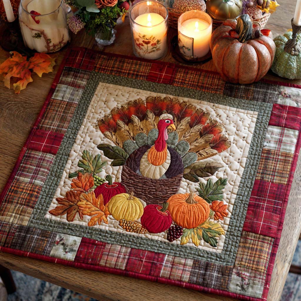 Festive Fowl Quilted Table Topper NCU0PTT1545