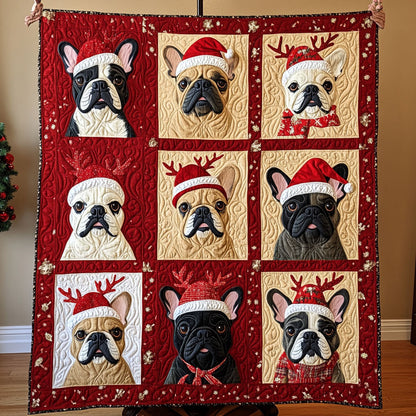 Festive Frenchies Quilted Blanket NCU0PT2054