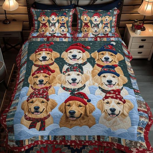 Festive Furry Friends 3-Piece Quilted Bedding Set NCU0TH1626