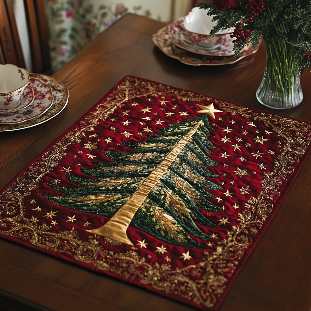 Festive Glow Quilted Table Topper NCU0DDK1147