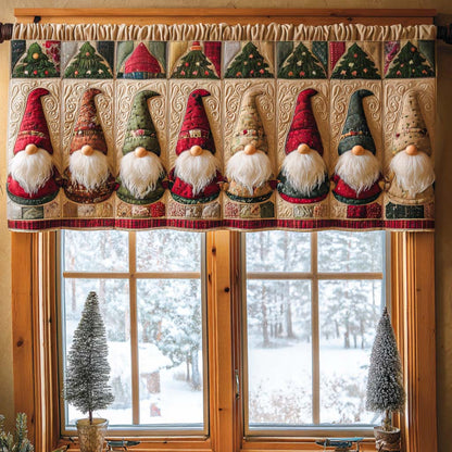 Festive Gnome Lineup Quilted Valance NCU0NNT1535