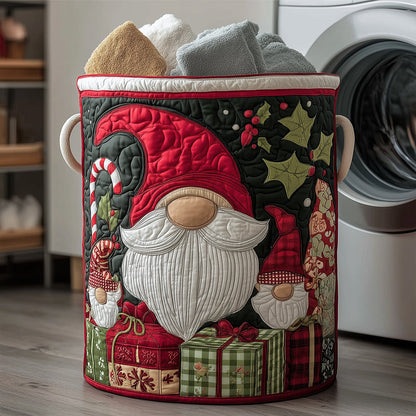 Festive Gnome Quilted Laundry Basket NCU0TH3142