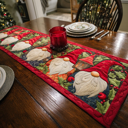 Festive Gnome Quilted Table Runner NCU0HNH704