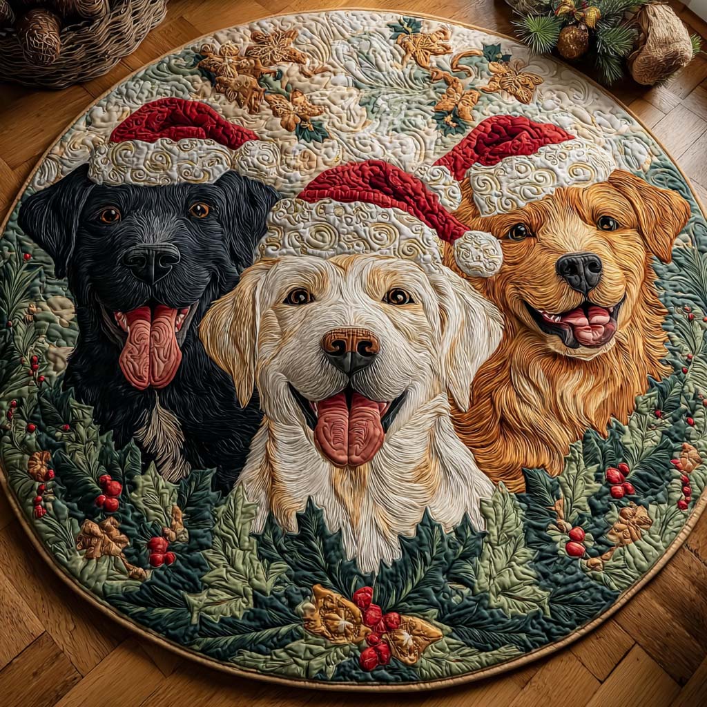 Festive Harmony Quilted Round Mat NCU0DQQ030