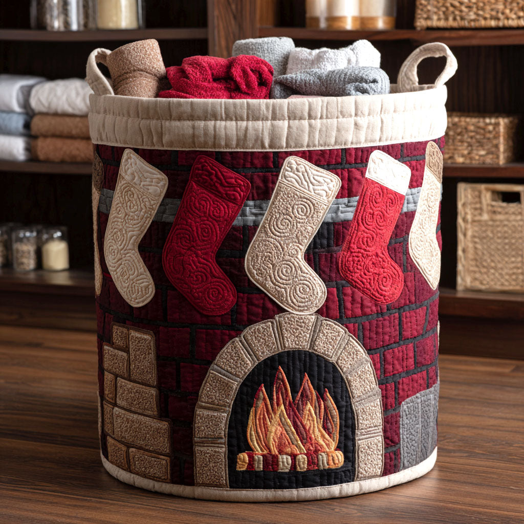 Festive Hearth Quilted Laundry Basket NCU0NTV771