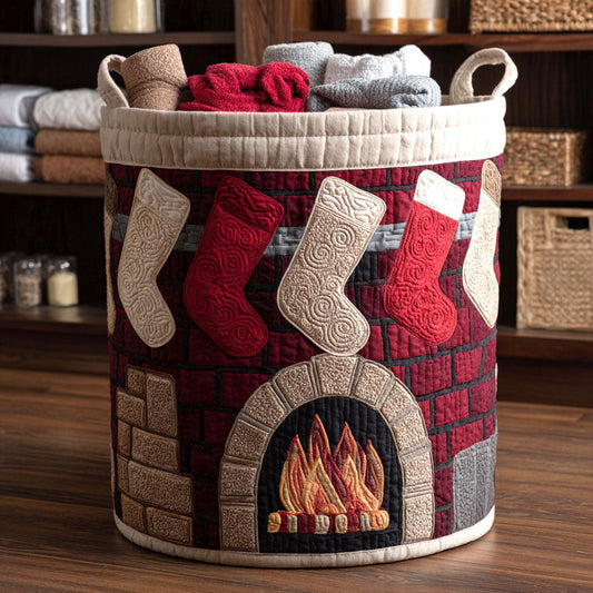 Festive Hearth Quilted Laundry Basket NCU0NTV771