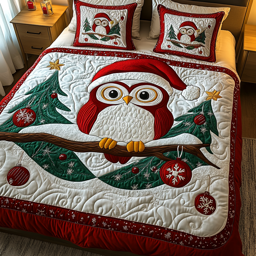 Festive Nest 3-Piece Quilted Bedding Set NCU0VH717