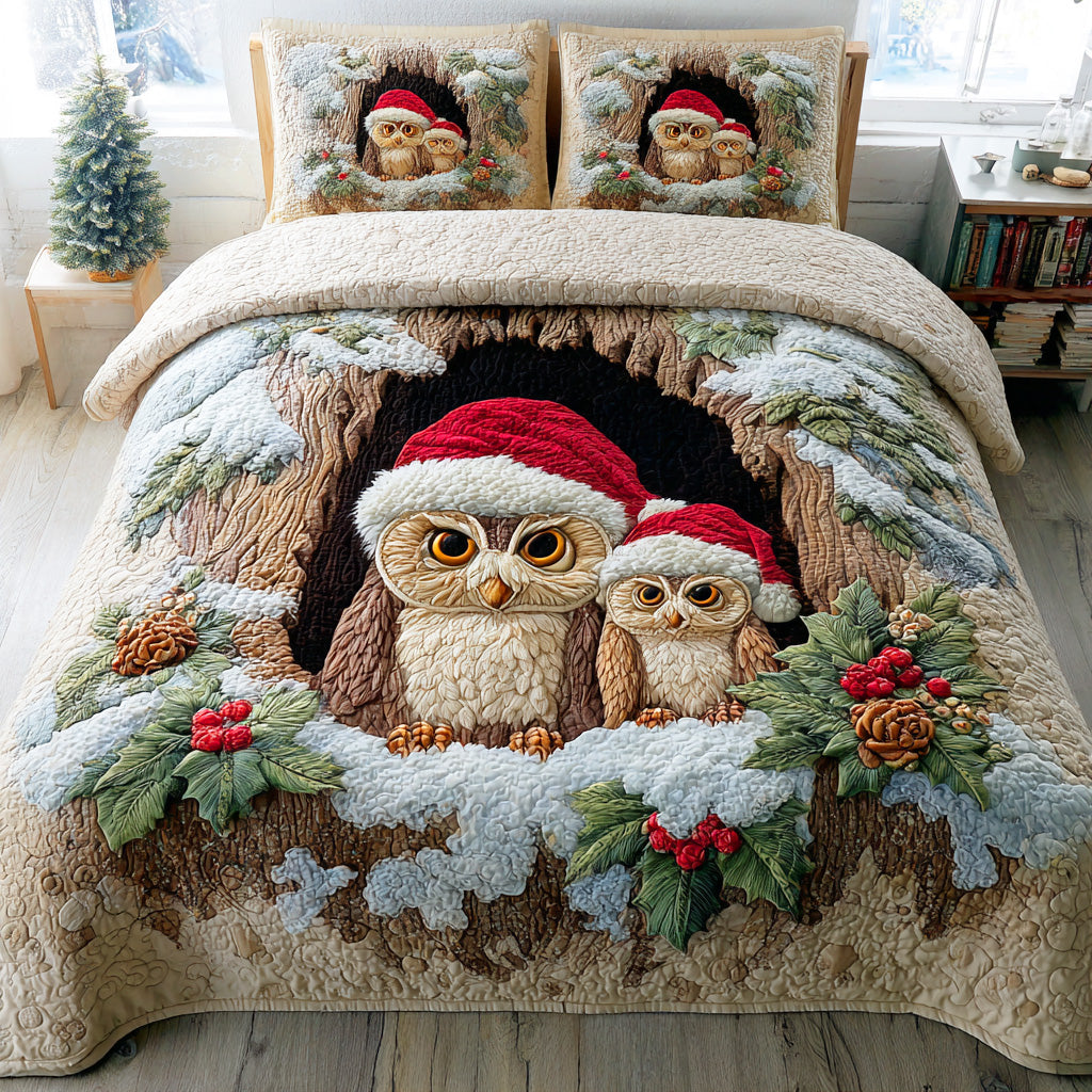 Festive Night Watcher 3-Piece Quilted Bedding Set NCU0NTD649