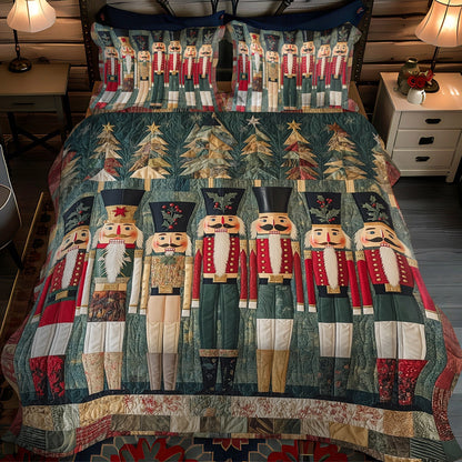 Festive Nutcracker 3-Piece Quilted Bedding Set NCU0TL1599