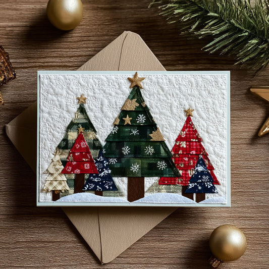 Festive Pine Valley Quilted Fabric Postcard NCU0PTT2345