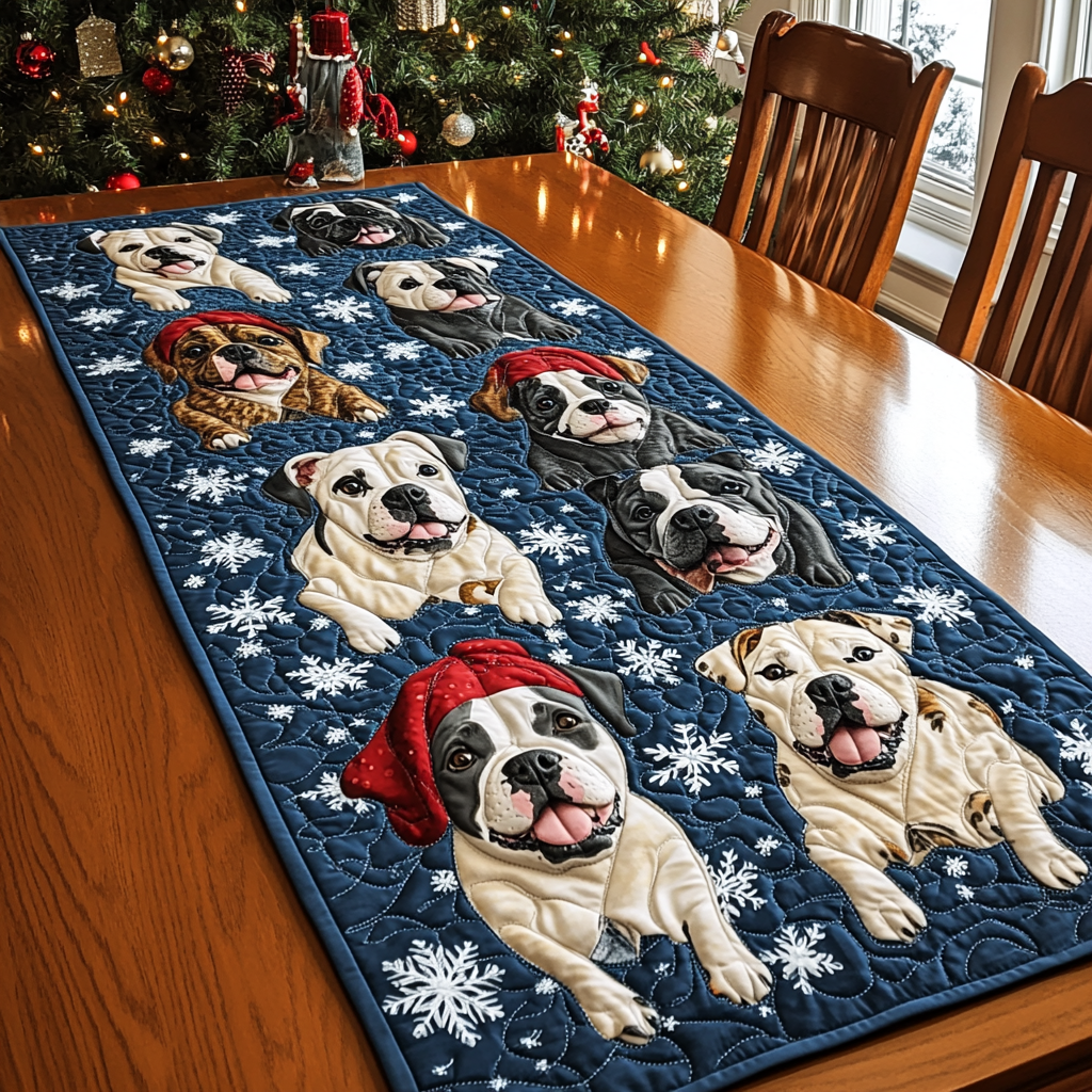 Festive Pitbull Quilted Table Runner NCU0DDK1530