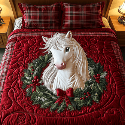 Festive Pony Dreams 3-Piece Quilted Bedding Set NCU0TH2197