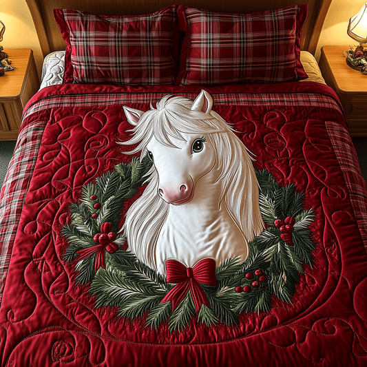 Festive Pony Dreams 3-Piece Quilted Bedding Set NCU0TH2197