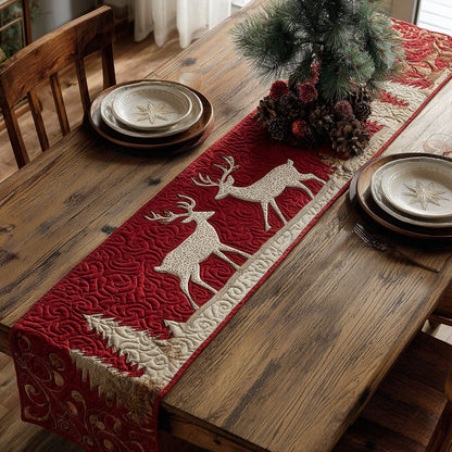 Festive Reindeer Quilted Table Runner NCU0PTT1393