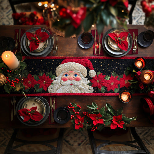 Festive Santa Claus Quilted Table Runner NCU0HNH553