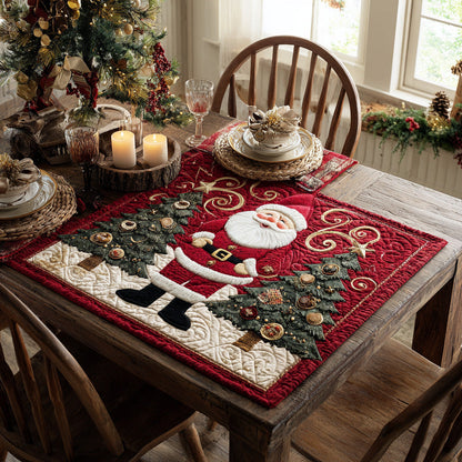 Festive Santa Forest Quilted Table Topper NCU0DV924