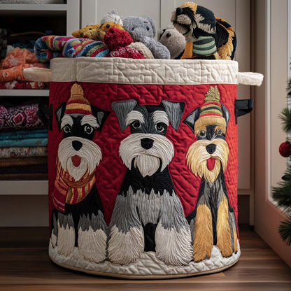 Festive Schnauzer Quilted Laundry Basket NCU0NNT1690