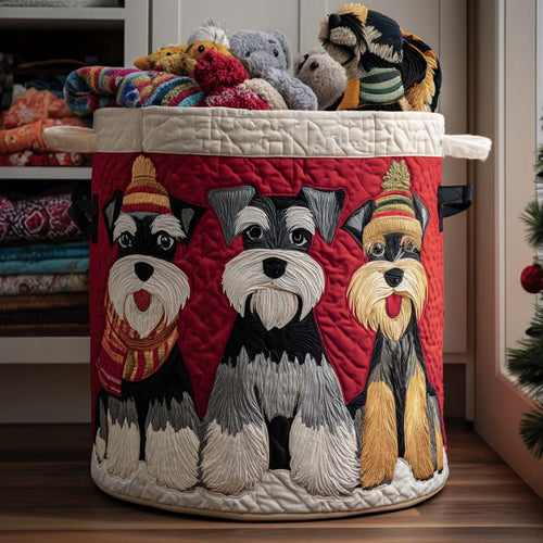 Festive Schnauzer Quilted Laundry Basket NCU0NNT1690