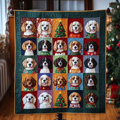 Festive Spaniel Quilted Blanket NCU0PT1715