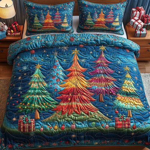 Festive Spectrum 3-Piece Quilted Bedding Set NCU0DQQ013